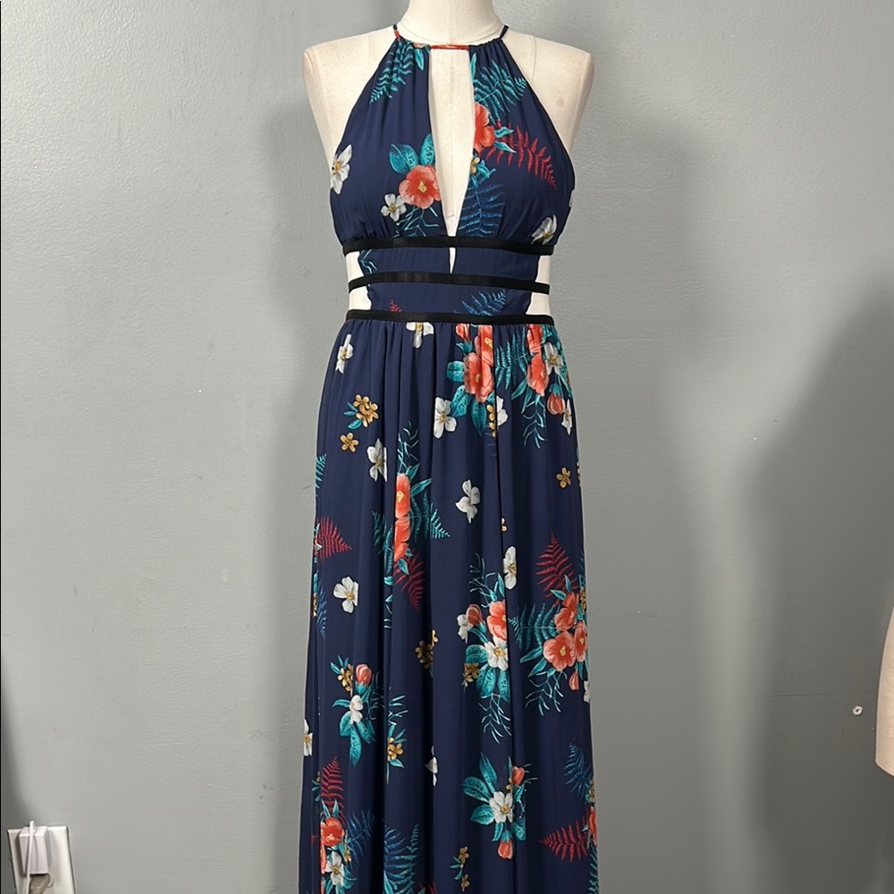 Express Halter FloralPrint Maxi Dress Floral Halter Maxi Dress small